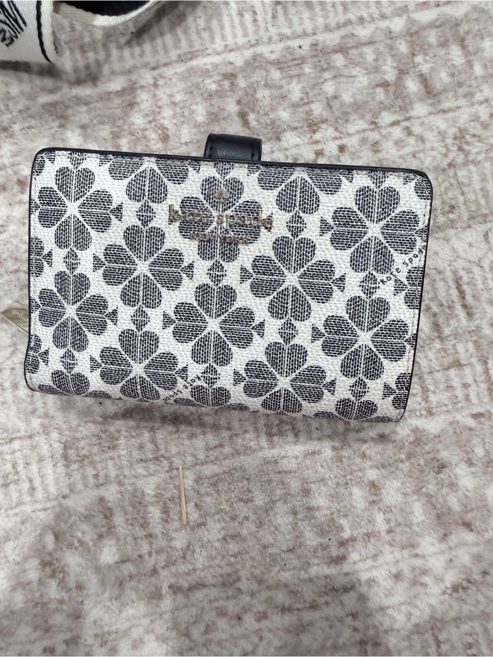 kate spade Black & White Floral Bi-Fold Wallet
